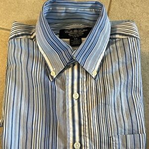 Brooks Brothers Men's Small Slim fit button down in multi blue stripe